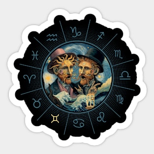 ZODIAC Gemini - Astrological GEMINI - GEMINI - ZODIAC sign - Van Gogh style - 15 Sticker